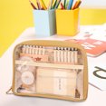 thumbnail image 3 of Clear Pencil Pouch Organizer | Large Transparent 10-Layer Storage Bag | Multi-Compartment Pen & Stationery Holder | Wear-Resistant | Easy to Clean | 22x6x15cm | 1 Pack, 3 of 4