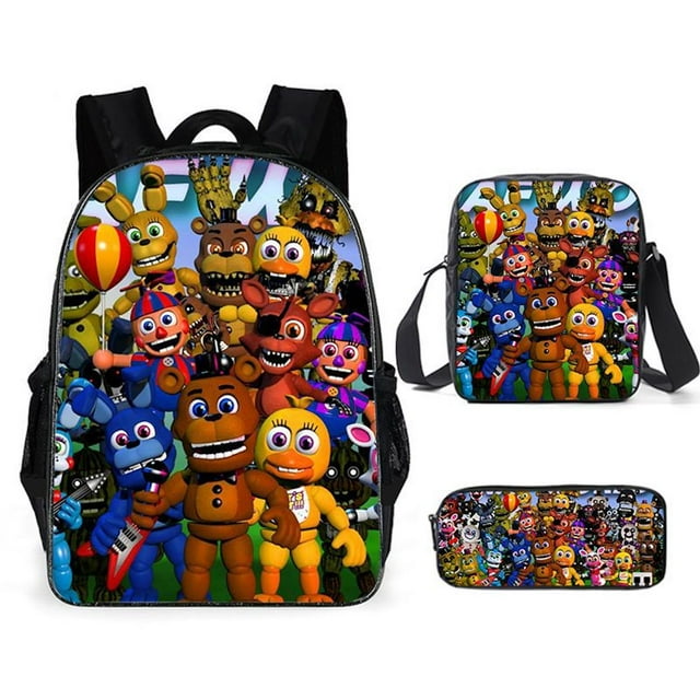 Set de mochilas escolares Five Nights Freddy Bear, 3 piezas, unisex