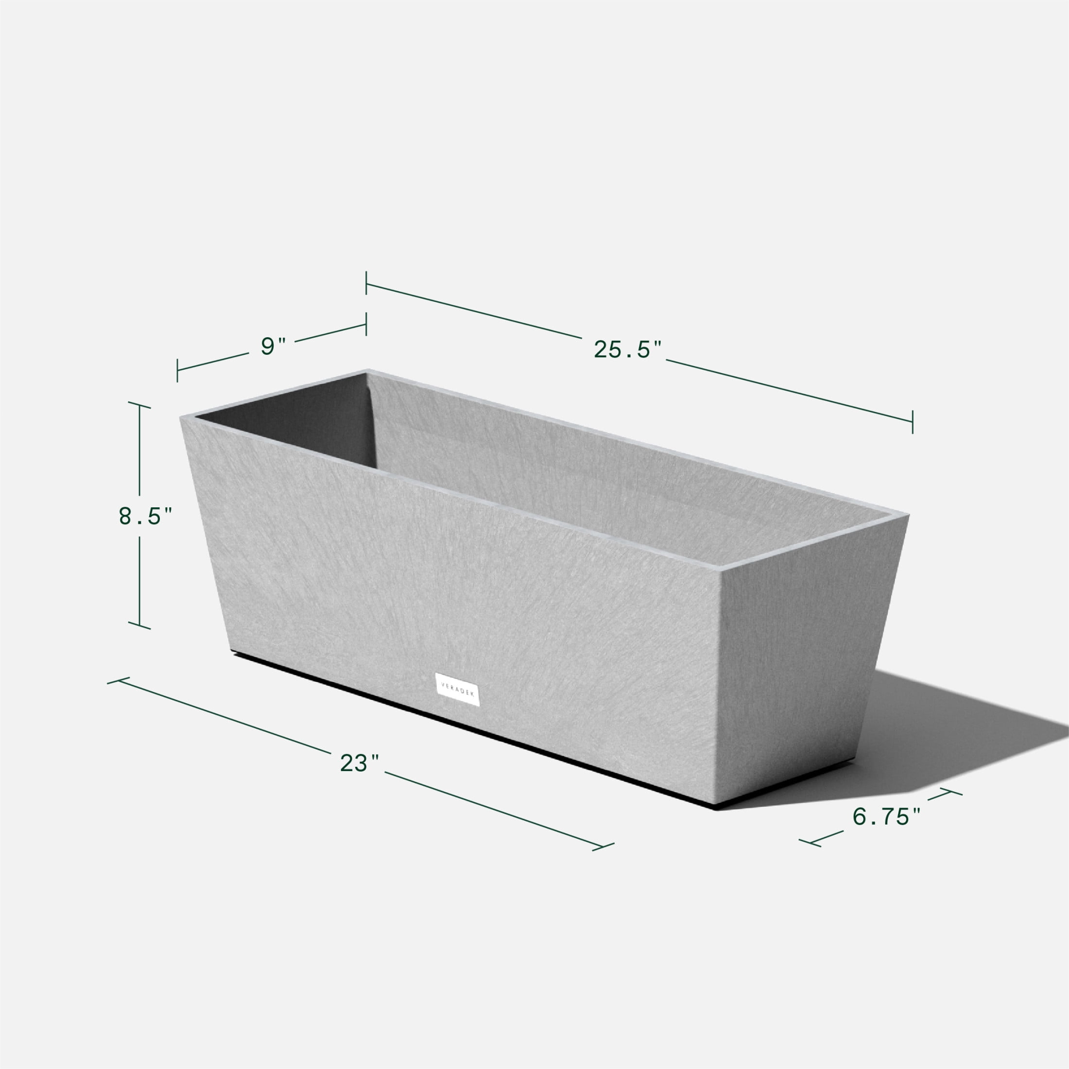 Veradek Pure Series Window Box 25" Plastic Planter 2-Pack Gray