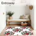 thumbnail image 3 of ODIKA 4'x6' Machine Washable Non-Slip Area Rug, Vintage Holly Wreath Medallion Non Slip High Traffic Rug, Red, 506884, 3 of 7