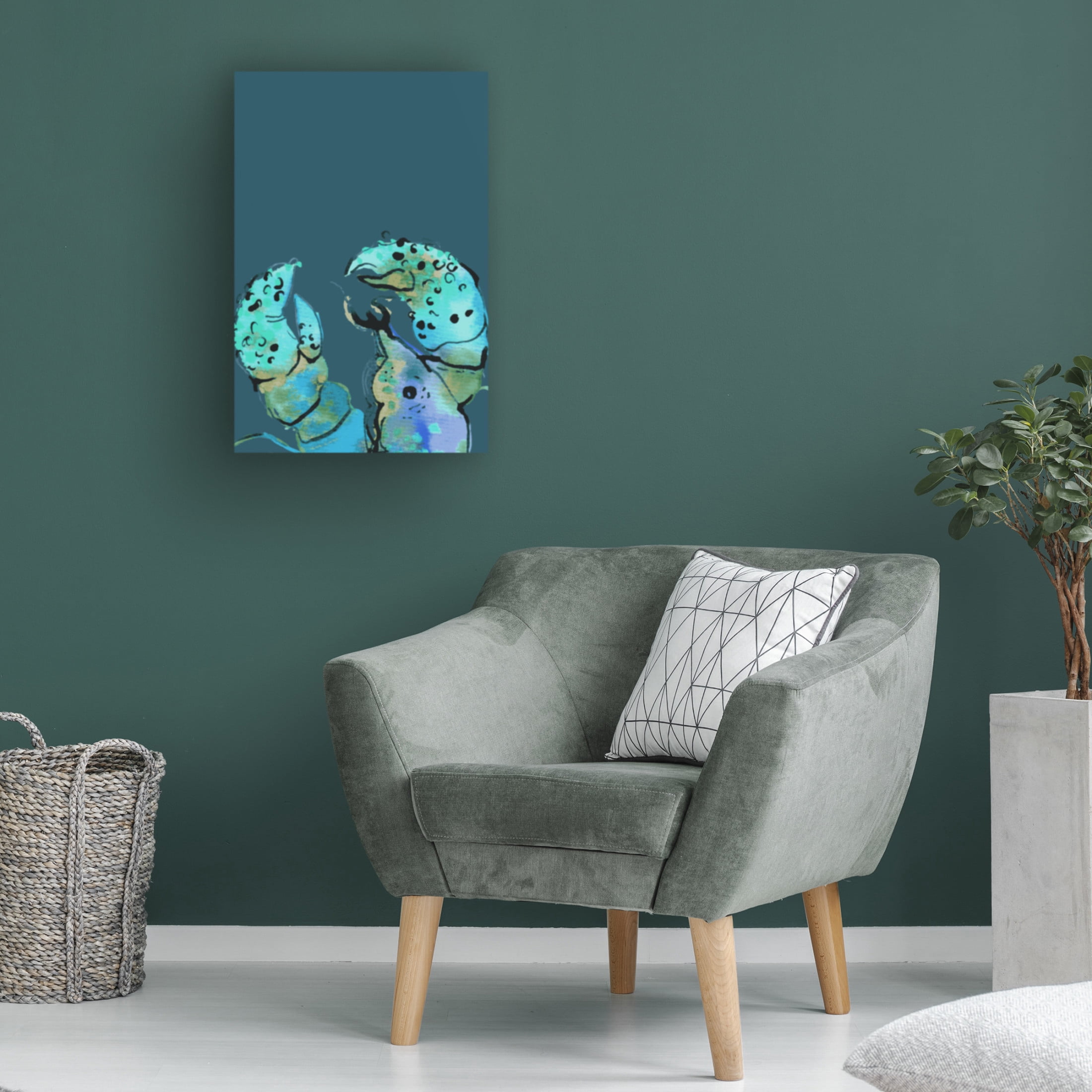 Trademark Fine Art Ania Zwara  Azure Lobster On Dark Blue Canvas Wall Art
