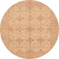 thumbnail image 1 of Ahgly Company Machine Washable Indoor Round Abstract Mango Orange Area Rugs, 3' Round, 1 of 7