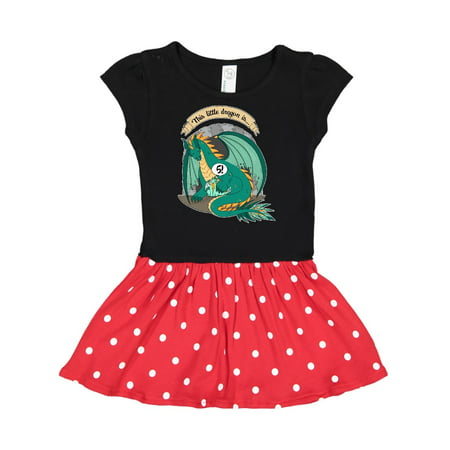 

Inktastic Fifth Birthday This Little Dragon is 5 Gift Toddler Girl Dress