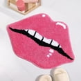 thumbnail image 2 of Lips Shaped Bathroom Rug Home Decor, Cute Red Bath Mat Non Slip, Absorbent, Plush Shower Rugs for Home, Bathtub, 2 of 7