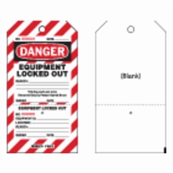 Brady Danger Tag,7-1/2 x 4 In,Rld Brs,PK25 CLT2