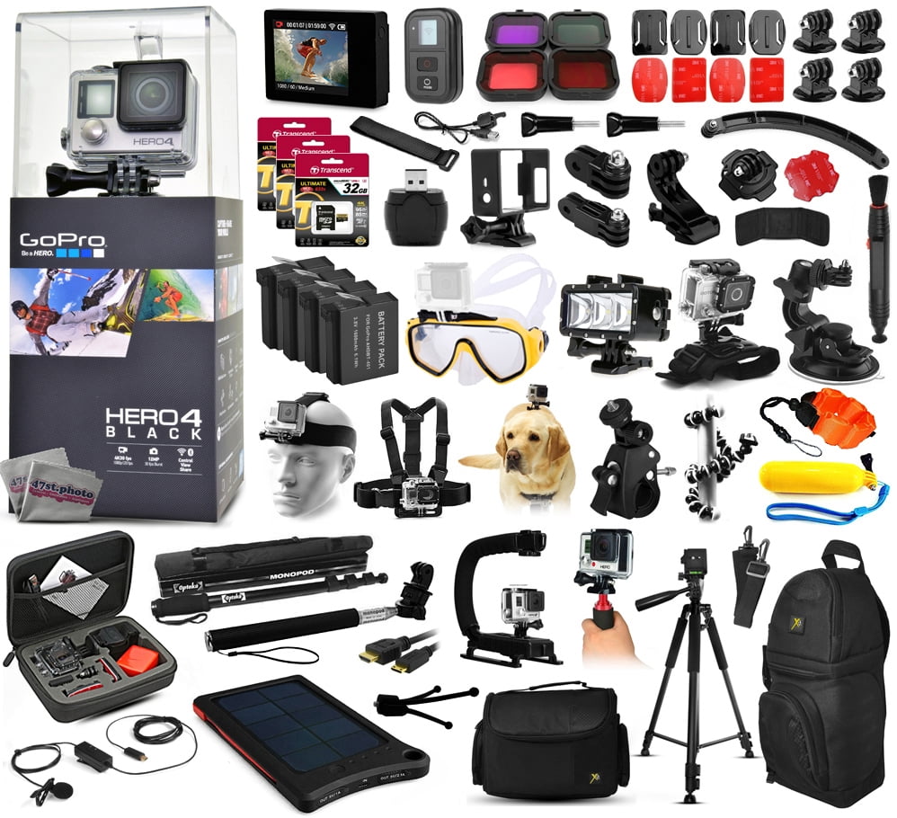 Buy GoPro Hero 4 HERO4 Black Edition CHDHX-401 Kit with 160GB Memory + Diving Mask + Waterproof LED Light + LCD Display +... by GoPro