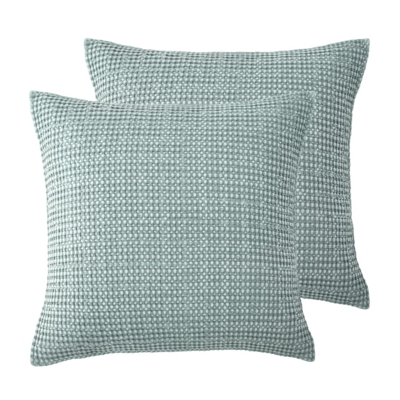 Levtex Home - Mills Waffle - Euro Sham (Set of Two) - Spa - Sham Size (26x26in.), No insert