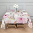 thumbnail image 4 of 60x60 Inch Waterproof Square Tablecloth, Thickened Polyester Table Cover for Dining & Parties, Floral Print, 4 of 6