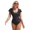 black, variant on ATTRACO One Piece Swimsuit Women Falbala Design U Collar Bathing Suit Sexy Monokini Swimwear S-XL