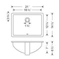 thumbnail image 3 of Wells Sinkware Rectangular Vitreous Ceramic Lavatory Single Bowl Undermount White 21 x 15 x 7, 3 of 3