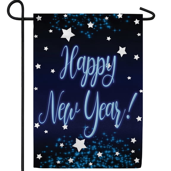 America Forever Happy New Year Garden Flag - 12.5 x 18 Inch New Year Starlight Firework Celebration Flag - Seasonal Yard Outdoor Decorative Double Sided Flag