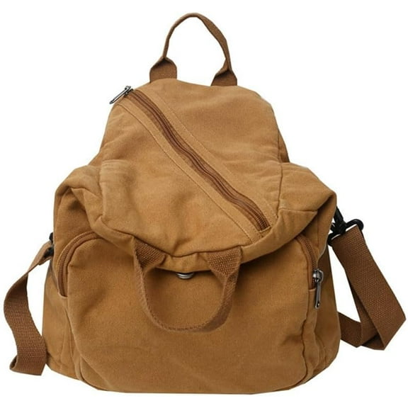 Canvas Crossbody Sling Backpack with 2 Straps Multipurpose Messenger Bag with Handle Shoulder Daypack for Travel