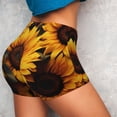 thumbnail image 4 of Balery Vibrant Sunflower Blooms Pantalones cortos de entrenamiento estampados para mujer, sin costuras, ajustados, para gimnasio, yoga, correr, deportes, ejercicio activo, fitness.-XX-Large, 4 of 8