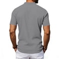 thumbnail image 6 of Men's Linen Shirts Short Sleeve Casual Summer Beach Button Down Shirt for Men Size 3XL Gray, 6 of 7