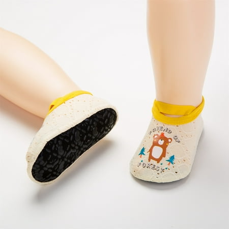

Animal Kids Boys Socks Barefoot Aqua Shoes Socks Non Slip Girls Floor Cartoon Pattern Mesh Sneakers Shoes Yellow S