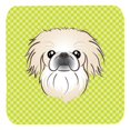 thumbnail image 1 of 3.5 x 3.5 In. Checkerboard Lime Green Pekingese Foam Coasters, Set Of 4, 1 of 1