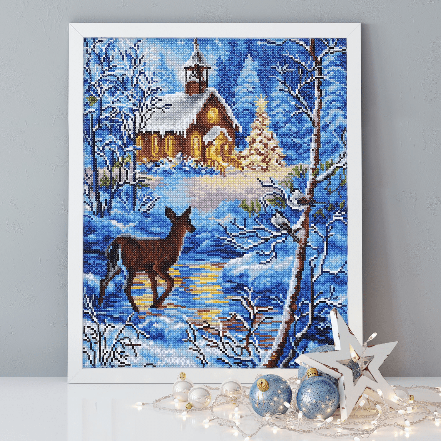 Diamond Dotz Chapel in the snow Diamond Painting Kits for Adults - Diamond Art Kits a Relaxing Creative Craft Kit with Dotz Gems 16.1x20.1
