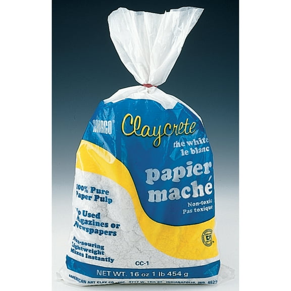 Amaco Claycrete Papier Mache, 16 oz, Pack of 1, White