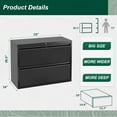 thumbnail image 3 of Superday Metal Lateral File Cabinet with Lock, 2 Drawer File Cabinet, Black Filing Cabinets with Lock, Filing Cabinets for Home Office/Legal/Letter/A4, Home Office Furniture for Hanging File, 3 of 7
