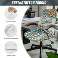 thumbnail image 6 of ZIATUBLES Computer Office Chair Cover Universal Rotating Office Chair Slipcover Soft Washable Desk Computer Office Chair Covers with Snap Button Stylish Chair Cover, S, Boho Mandala Flower Dragonfly, 6 of 7