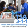 thumbnail image 4 of TSA Approved Toiletry Bag - Clear Makeup Bag Waterproof Quart Size Bag, Travel Makeup Cosmetic Bag for Women Men, Carry on Airport Airline Compliant Bag, 3 Pack, Black, 4 of 5