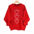 thumbnail image 2 of Enjoytime Valentines Women Sweatshirt Cute Heart Print Crewneck Pullover Tops Casual Loose Long Sleeve Shirt Red L, 2 of 6
