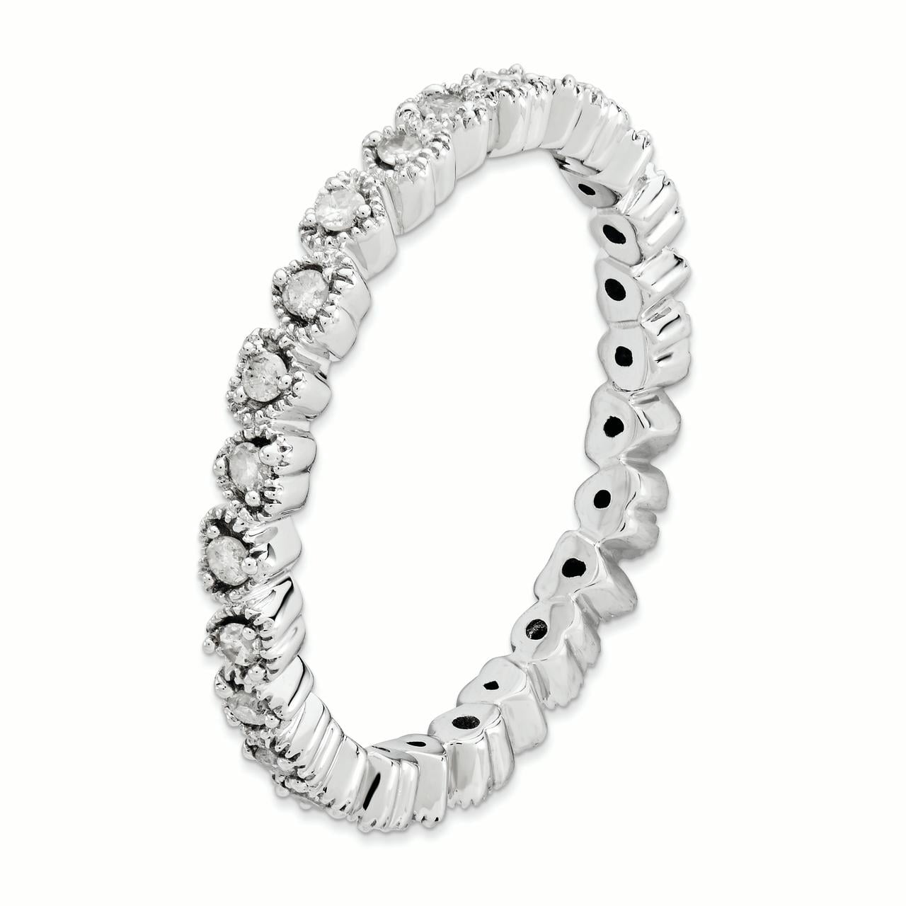 Sterling Silver Diamond Heart Ring