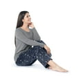 thumbnail image 2 of Fruit of the Loom Women's Beyond Soft Long Sleeve Top & Fleece Bottom Pajama Set, Sizes S-4X, 2 of 9