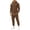23# Coffee, variant on Mens Slim Fit Sweatsuit 2 Piece Outfit Long Sleeve Drawstring Pullover Hooded Top Cuffed Jogger Pants 2026 Sports Tracksuit Wine L