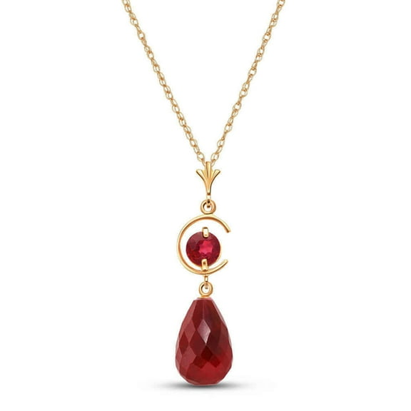 Galaxy Gold 14k Solid Yellow Gold Ruby Pendant Necklace 9.3 ctw Briolette Drop Brilliant Round Cut (16)
