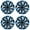 Black & Blue, variant on Hex Autoparts 14" Hub Caps Set of 4 fits R14 Tire & Steel Full Rim, Snap On Full Hubcaps Wheel Covers Universal for 14 inch Rims Black & Silver A-Type