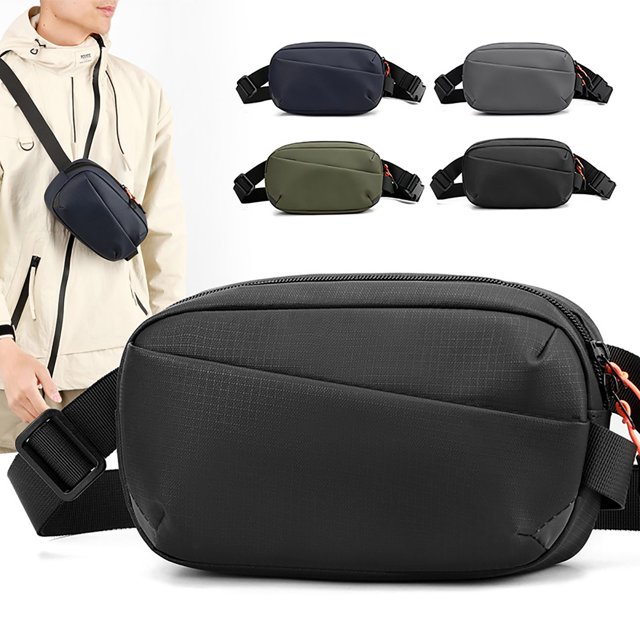RKSTN Crossbody mens Personalized Men' Solid Color Leisure Nylon Backpack Large Capacity Daily Personalized Chest Bag