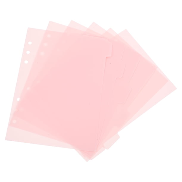 6pcs divisores de carpeta de color A5 pestañas divisor de notas divisores de la página divisores de la página