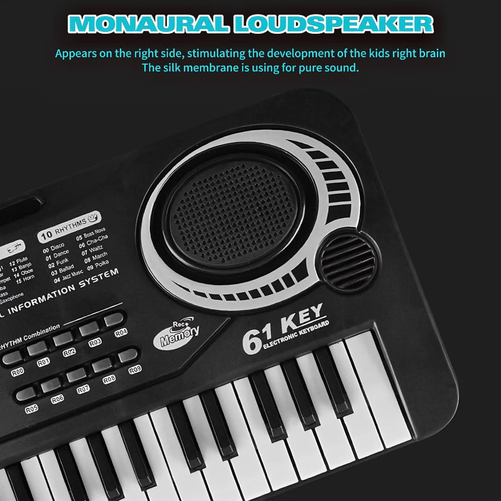 Beefunni Piano Toys Keyboard for Kids 5-12 Years, 61 Keys with Microphone, Electronic Musical Interactive Teaching Piano Keyboard for Boys Girls, Chirstmas Gift for Kids 5 6 7 8 - 12+