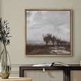 thumbnail image 3 of PixonSign Framed Canvas Wall Art Stormy Autumn Winter Pastoral Tree Landscape Print Nature Wilderness Fine Art Farmhouse/Country Minimal Artwork for Living Room, Bedroom, Office - 24"x24" Natural, 3 of 5
