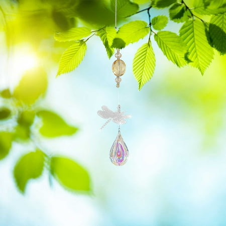 

Home Decor Dragonflys Crystals Suncatcher Hanging Suncatchers Beads Colorful Chandelier Pendant Wall Hanging Tree Window Christmas Decorations