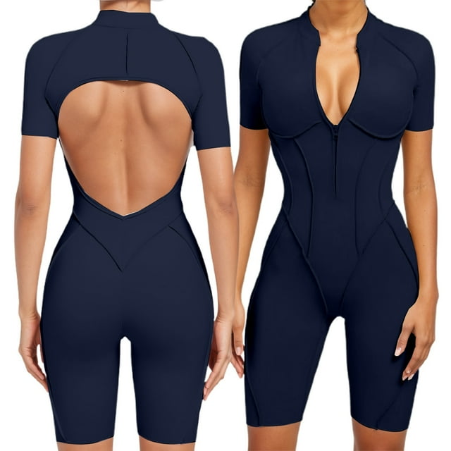 Combinaison d'Entraînement Sans Couture pour Femmes Combinaison Confortable Extensible pour Entraînement Physique et Tenue Décontractée