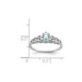 thumbnail image 5 of Gem & Harmony 2/5 Carat (Ctw) Aquamarine Heart Promise Ring in Sterling Silver for Women, 5 of 7