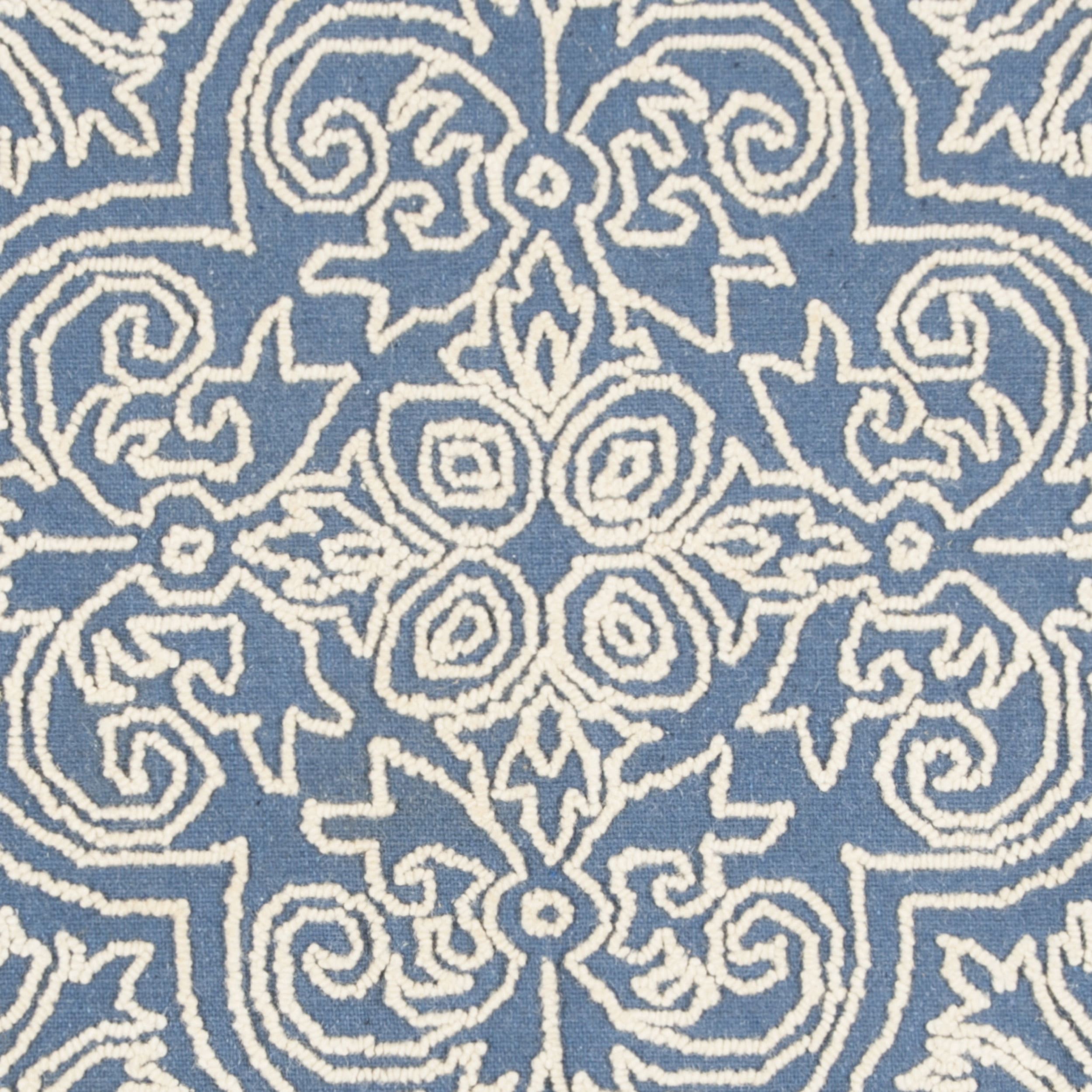 SAFAVIEH Trace Burton Geometric Wool Area Rug, Blue/Ivory, 4' x 6'