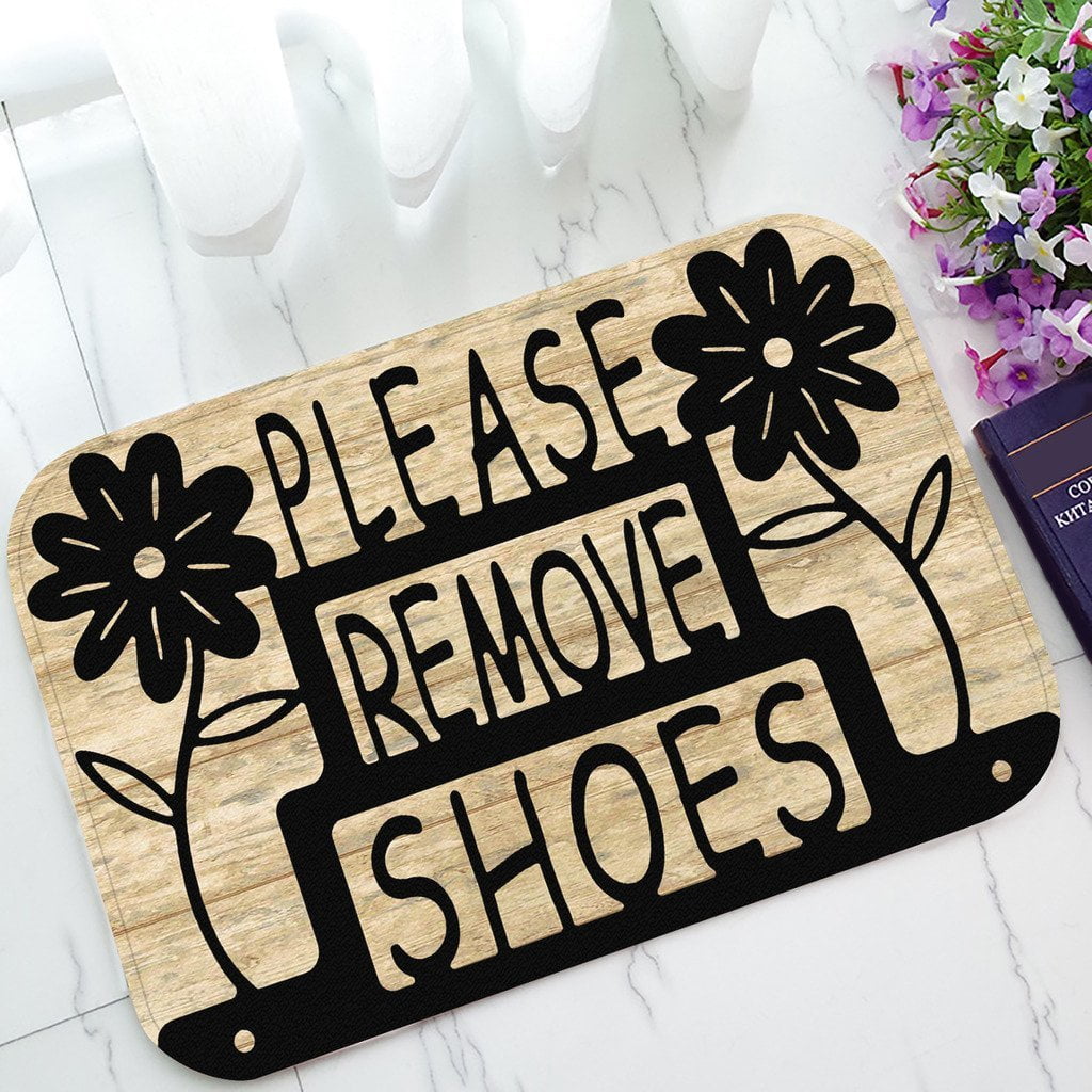 Zkgk Please Remove Your Shoes Sign Non Slip Doormat Indoor Outdoor