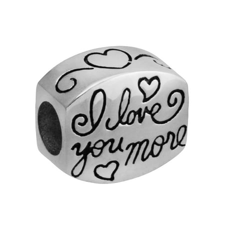 Stainless Steel I Love You More Charm