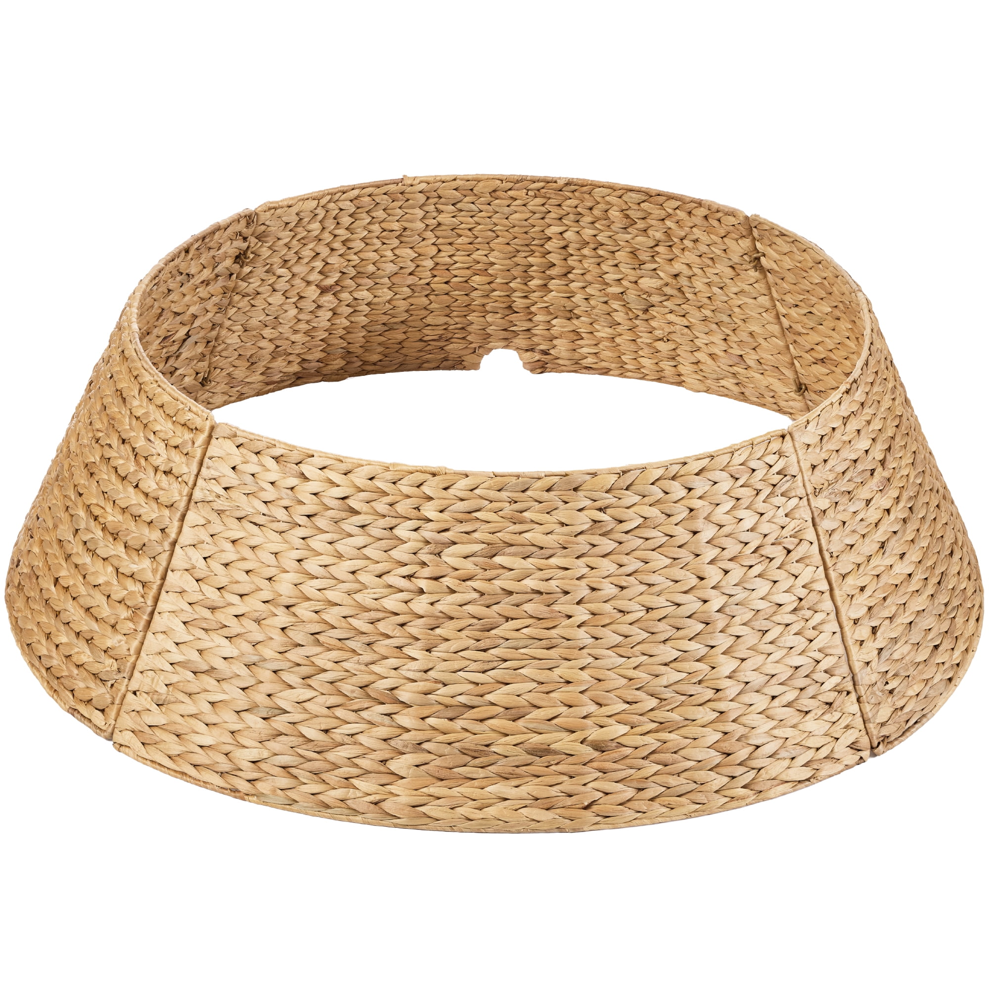 Best Choice Products 36in Woven Hyacinth Christmas Tree Collar, Tree Skirt Accessory w/ Cord Cut-Out - Natural