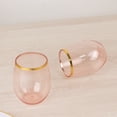 thumbnail image 5 of Balsa Circle 12 Gold Rim 12 oz Transparent Blush Disposable Plastic Stemless Wine Glasses, 5 of 8