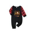 thumbnail image 3 of HAPPY NEW YEAR 2026 Christmas Family Matching Pajamas Christmas Pjs Holiday Nightwear Sleepwear Sets Long Sleeve Red and Black Plaid Pants Pjs, 3 of 6