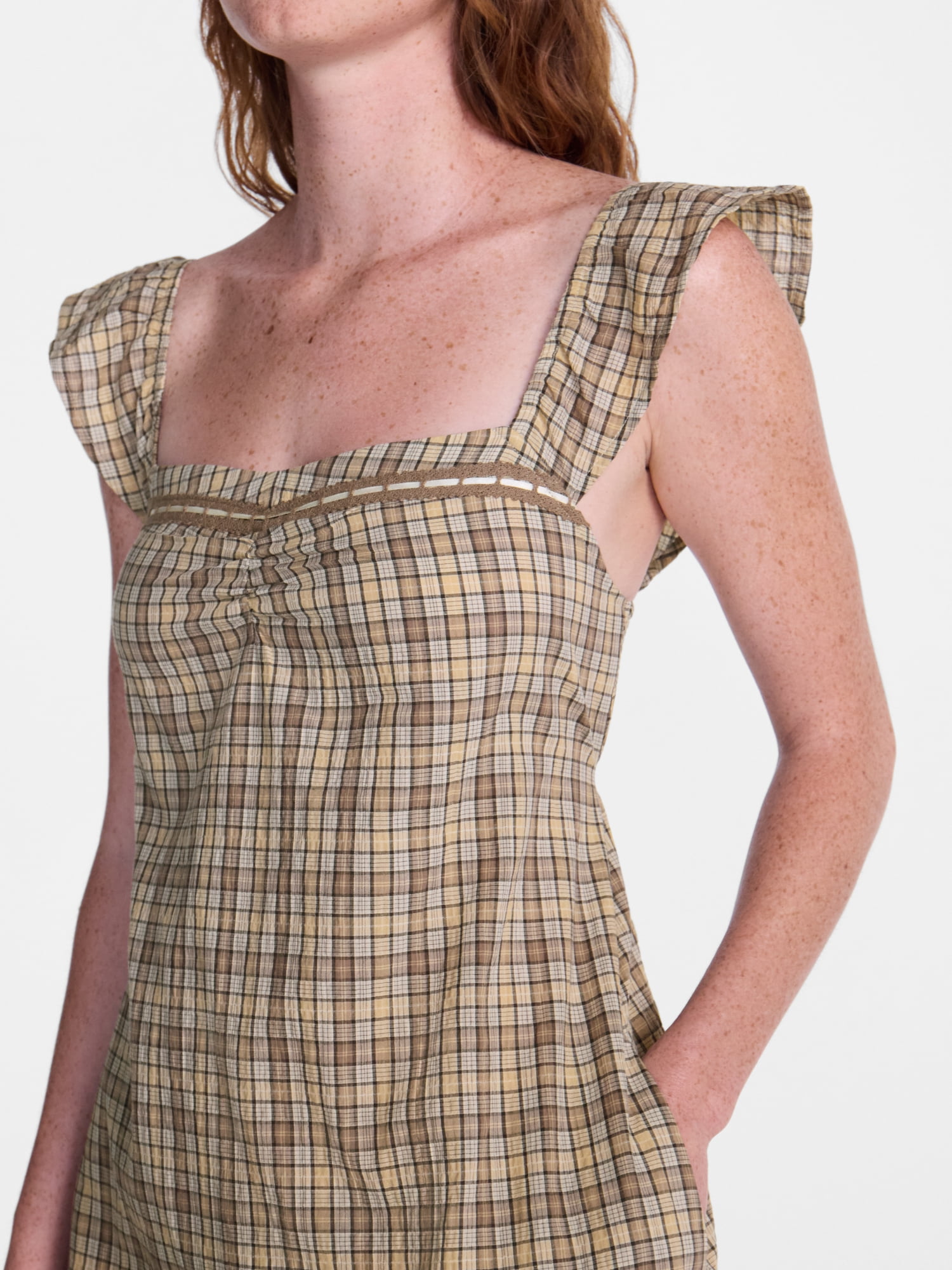 No Boundaries Plaid Picnic Mini Dress, Women’s XXS-XXL