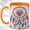 Orange, variant on Jeweled Dreamcatcher Coffee Mug, Boho Feather Mug, Ceramic 11 oz