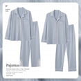 thumbnail image 3 of Pijamas de pareja Pijamas de primavera y otoño Pijamas de mujer de manga larga Ropa de hogar fresca para hombre y mujer, 3 of 4
