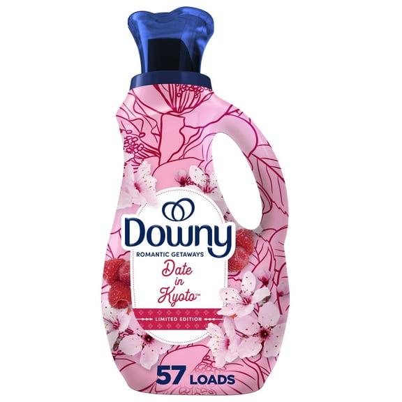 Downy Romantic Getaways Liquid Fabric Softener, Date in Kyoto Scent, 38 fl oz, 57 Loads