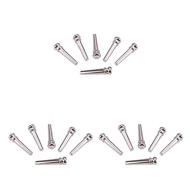 Greeniant 6 Pieces Guitar Bridge Universal Solid Replacement Pin Part Component Silver Color Music Instrument String Guitars Nuts Type1 NO1