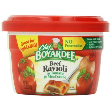 Chefs Healthy Pasta - Chef Boyardee Beef Ravioli 7.5 oz Microwavable Bowls - Pack of 12